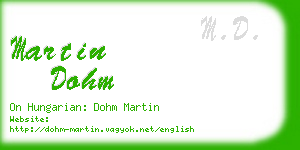 martin dohm business card
